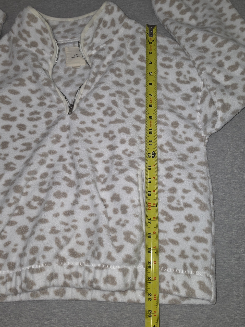 Thread & Supply White Half-Zip Fleece with Taupe Leopard Print - Picture 7 of 9
